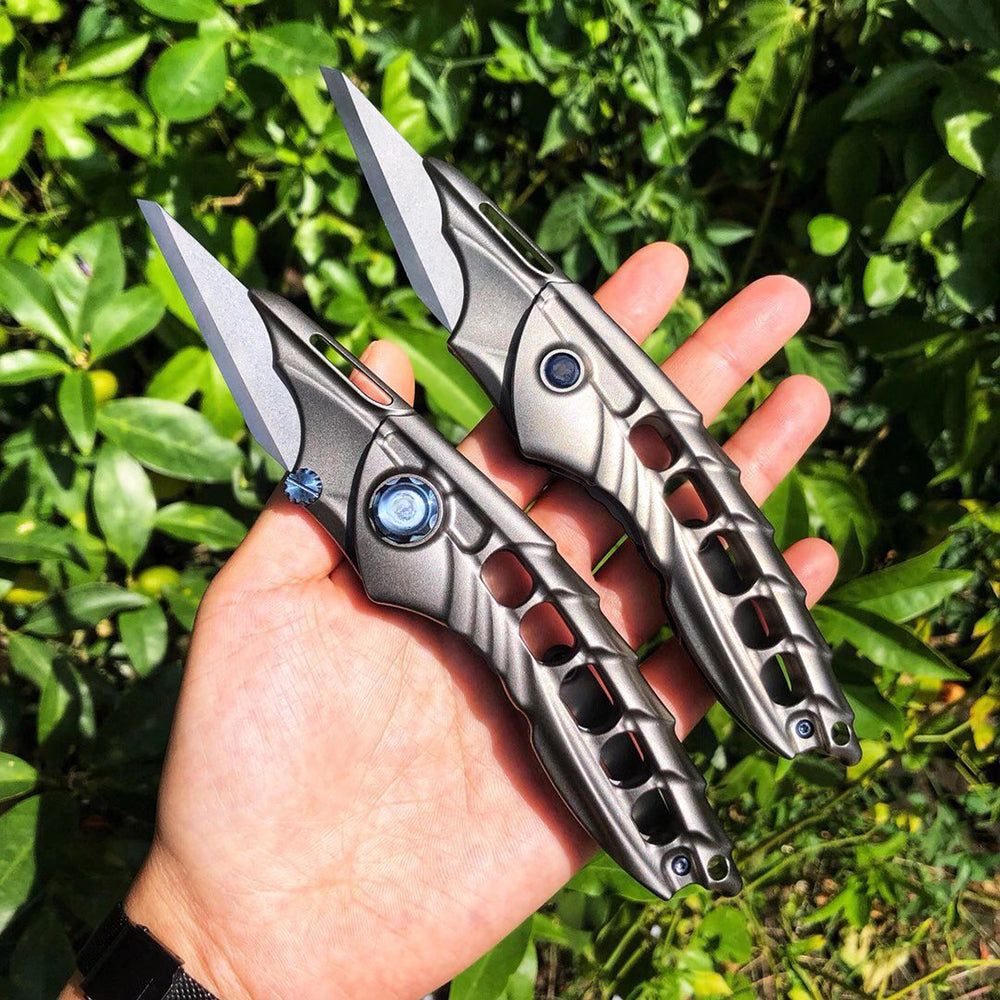 Titanium Alloy Keel Shaped Folding Knife Replaceable Blade EDC
