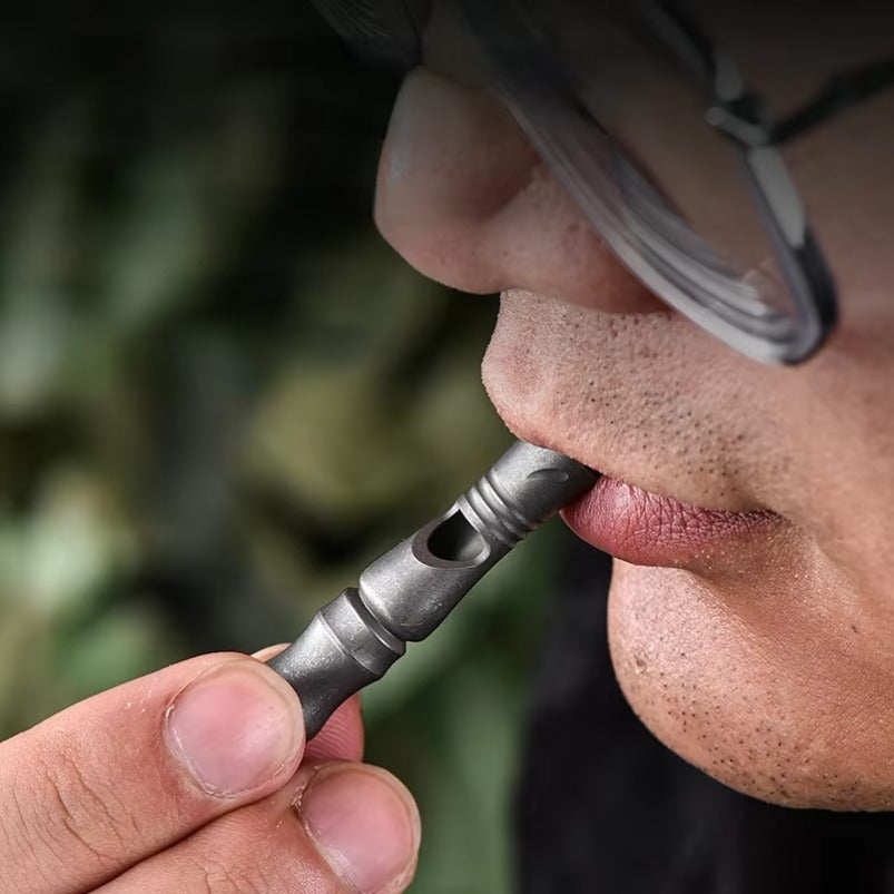 Titanium Whistle Portable Single Tube Burst Fashion Tag