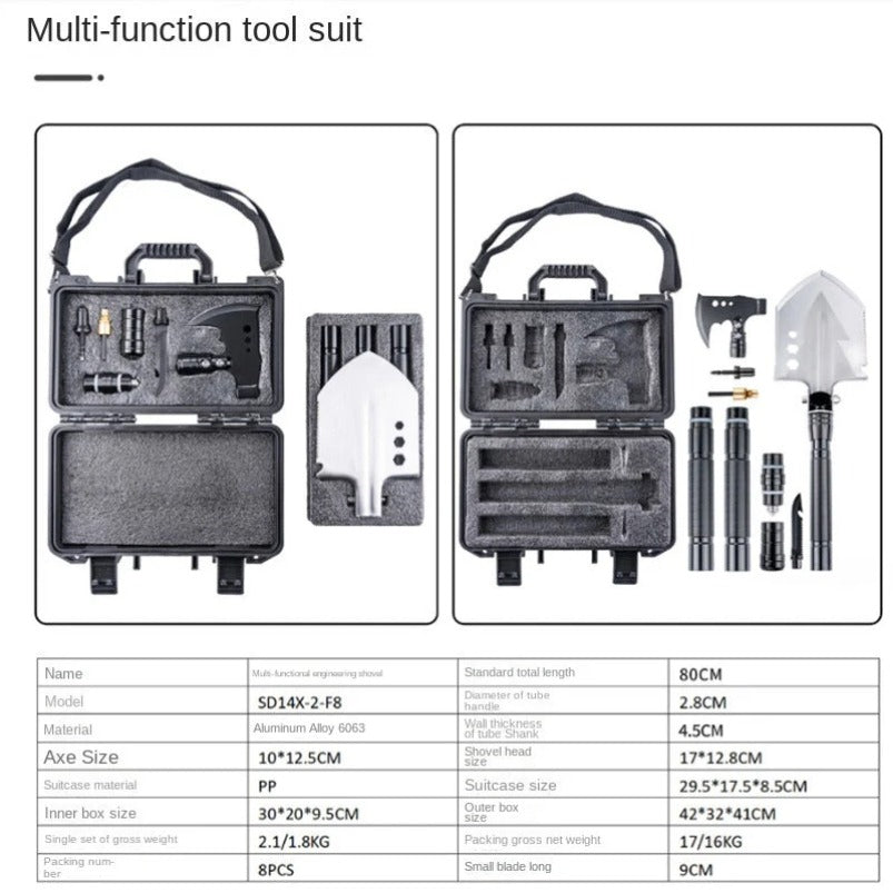 Multifunctional Toolbox Outdoor Shovel Axe Removable Knife