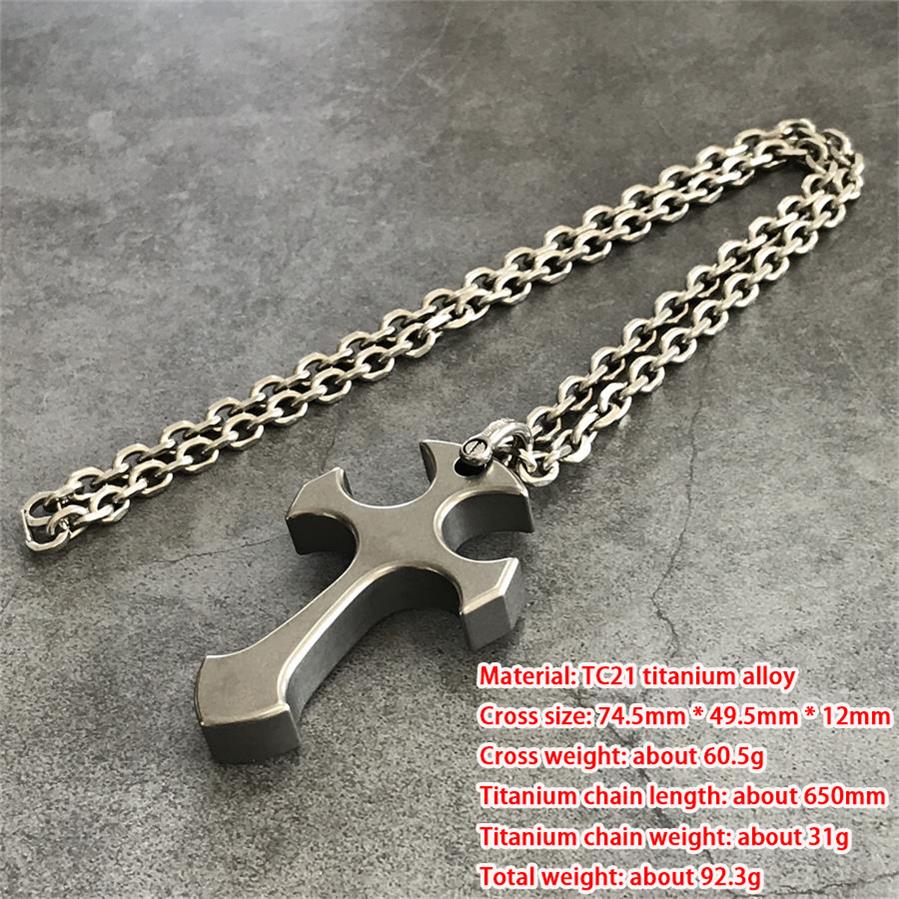 Titanium alloy cross finger tiger necklace men pendant EDC