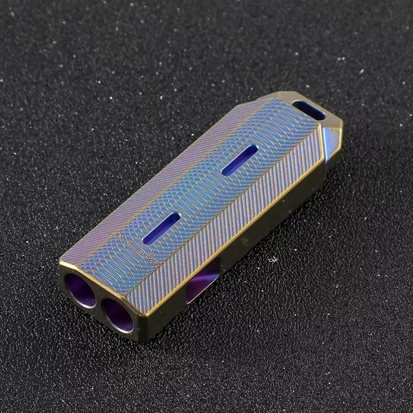 Novo tubo duplo de liga de titânio com apito de áudio alto e som explosivo