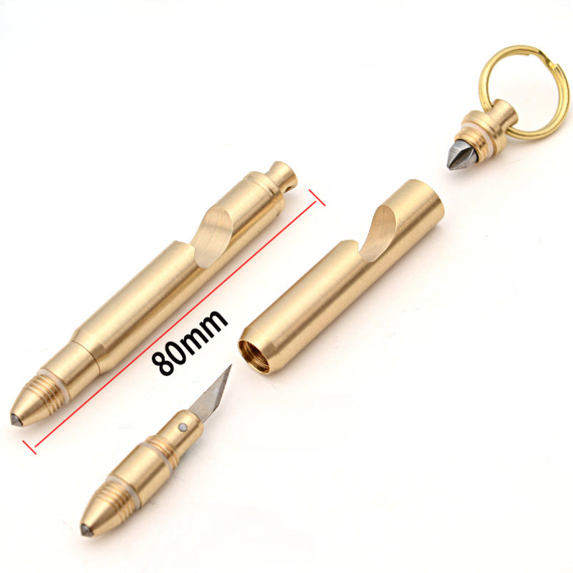 Brass Mini Hidden Sharp Edge Blade Knife Broken Window Bottle Opener
