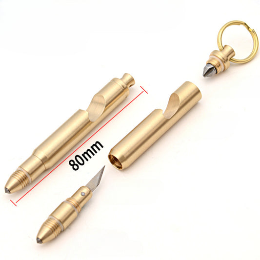Brass Mini Hidden Sharp Edge Blade Knife Broken Window Bottle Opener