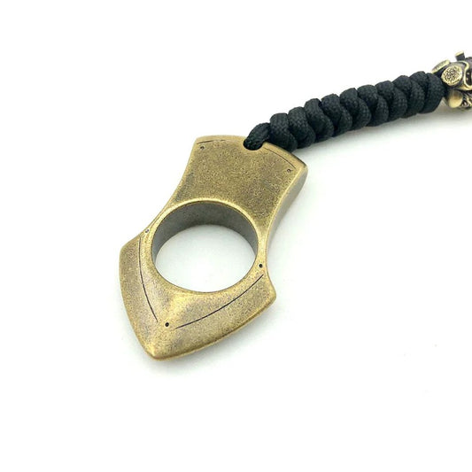 Vintage Brass One Finger Knuckles Decorative Pendant Defense EDC