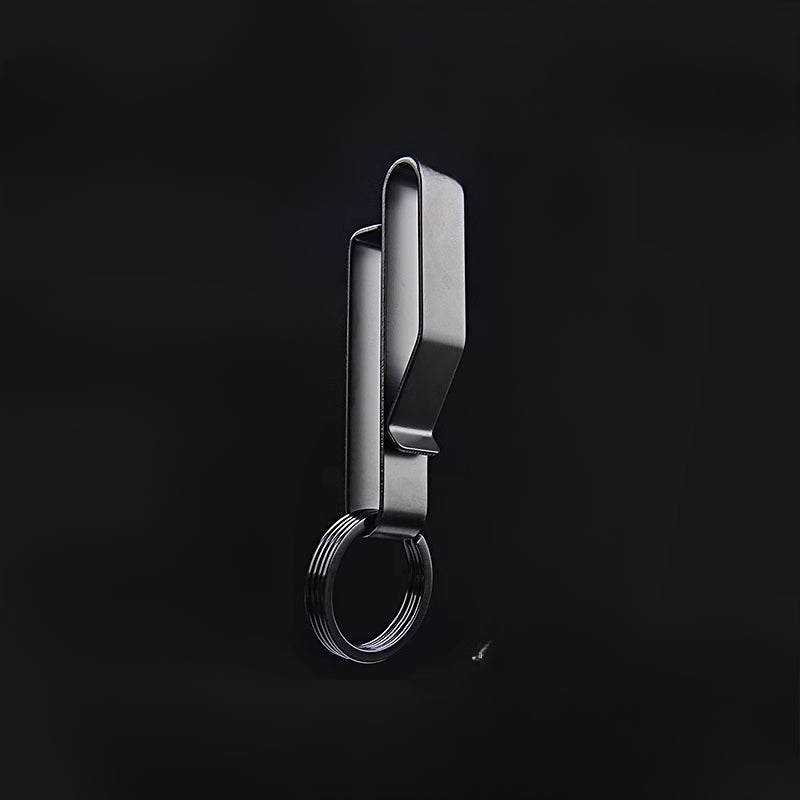 High Fashion Black Steel BeltClip Keychain for Men