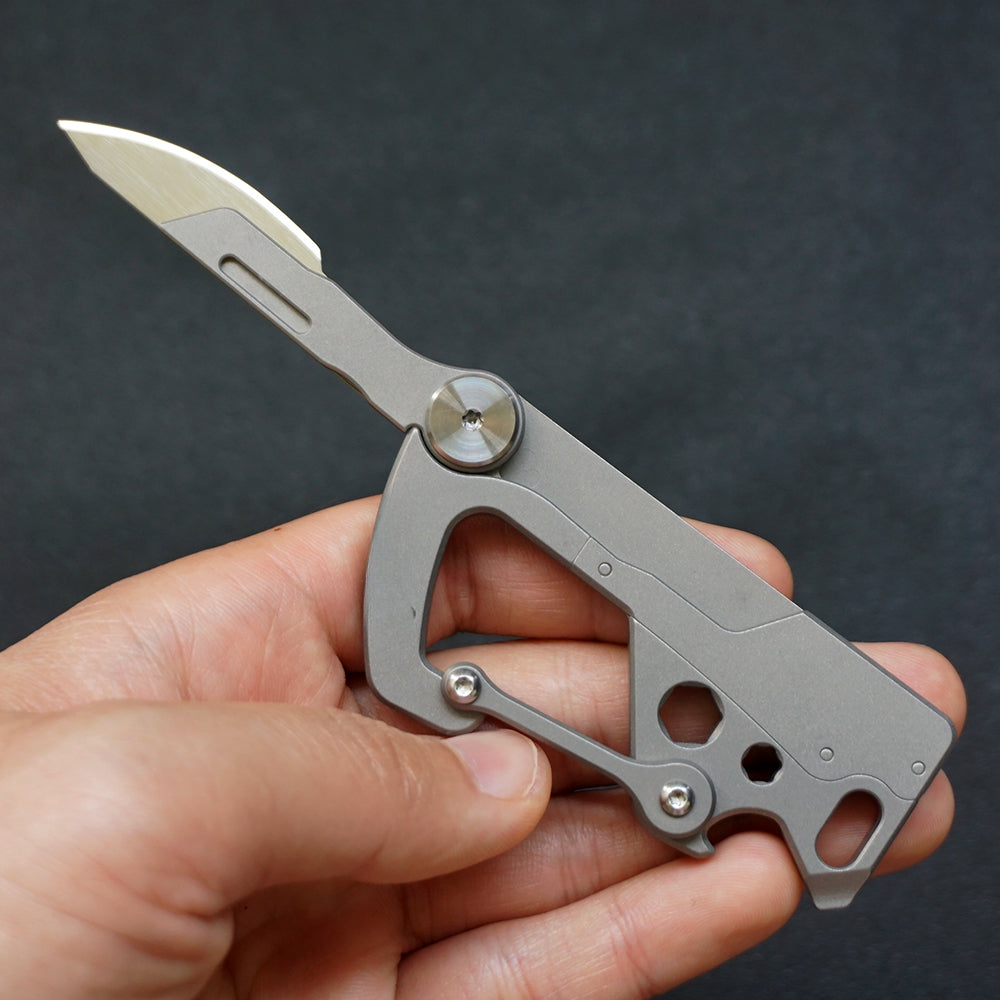 Titanium Multi-Tool Keychain Knife Bottle Wrench Opener