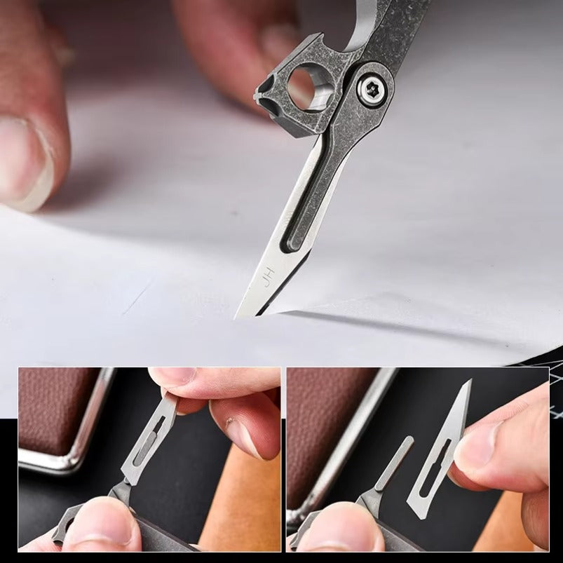 Titanium Alloy Crowbar Bottle Opener Rope Knife Pry Bar