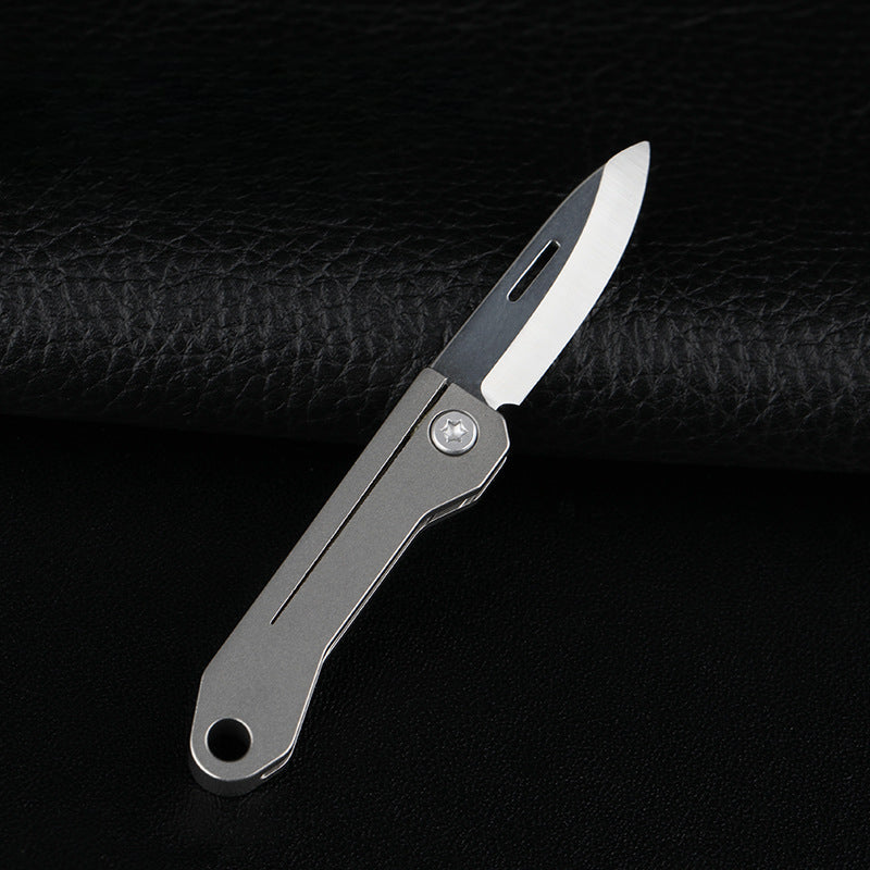 Titanium Portable Mini Folding Knife Keychain EDC