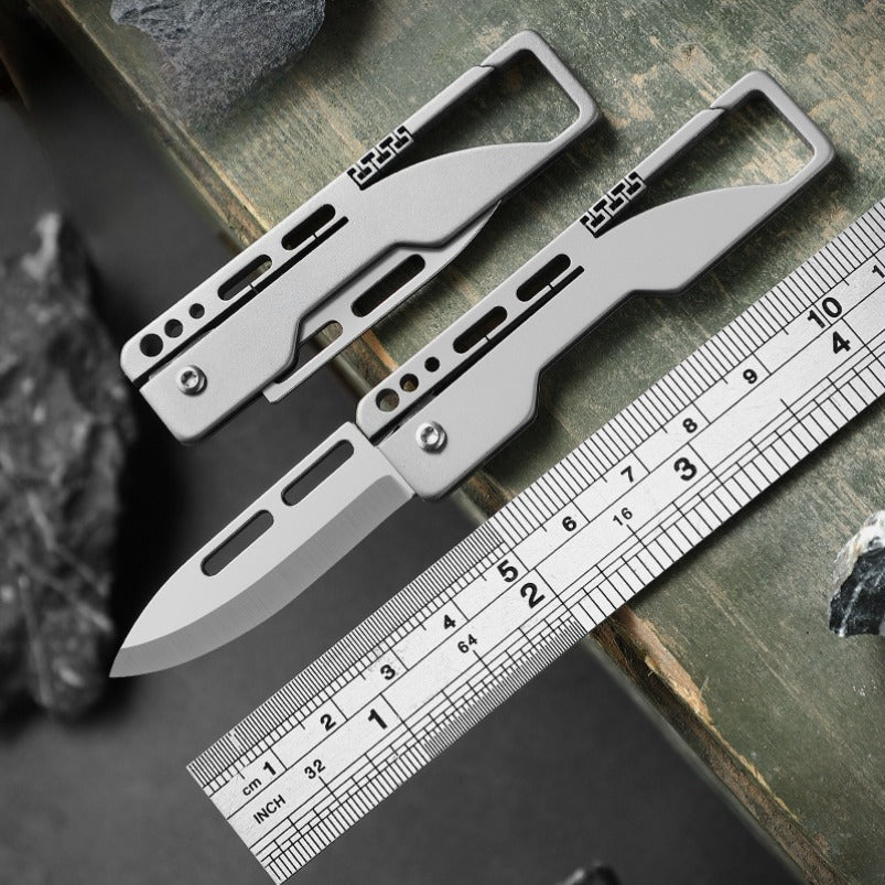 Titanium Mini Pocket Knife Key Chain Portable Folding Knife EDC