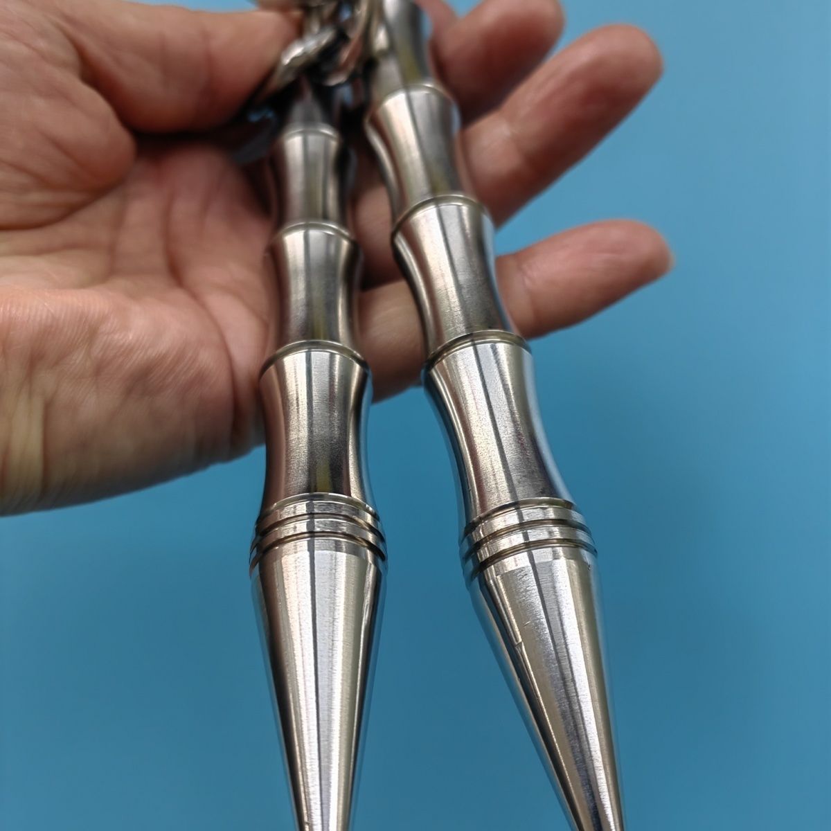 Mini Solid Steel Nunchaku Portable Martial Arts Practice Tool