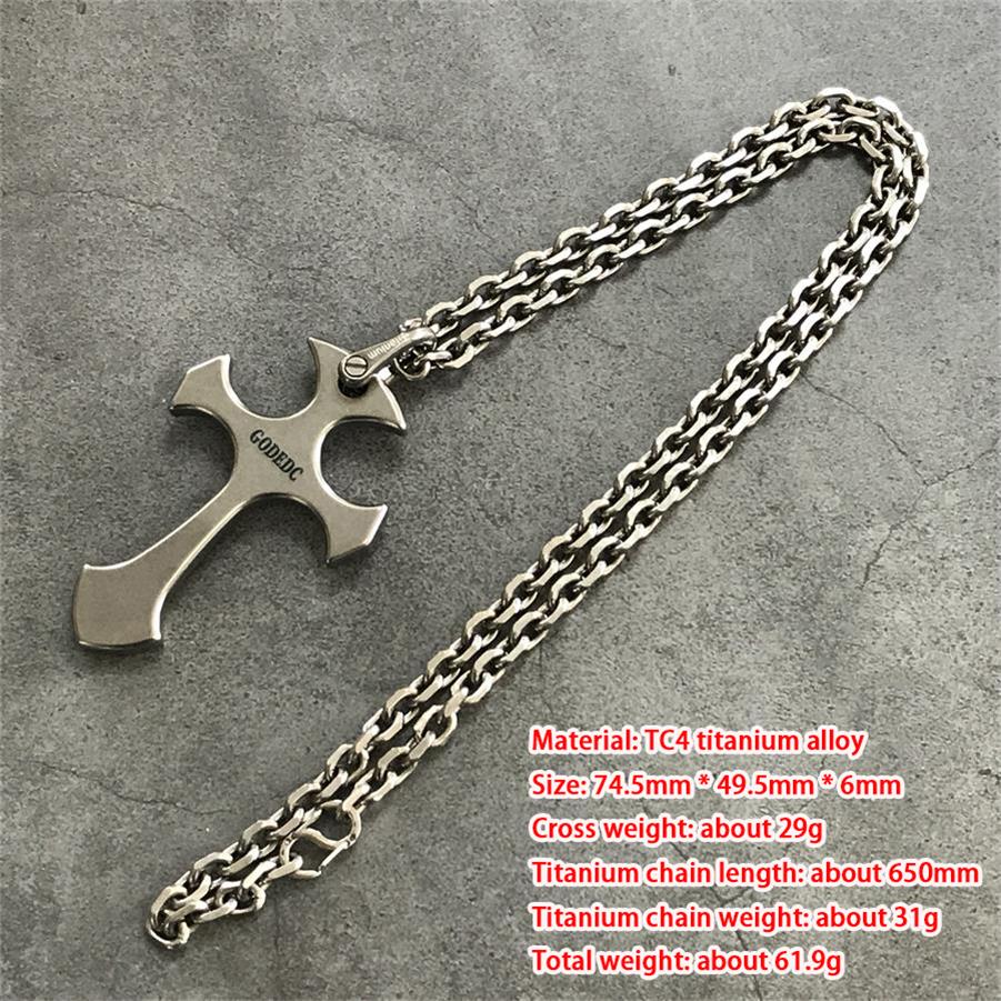 GODEDC Titanium Cross Knuckle Necklace Decoration Pendant EDC