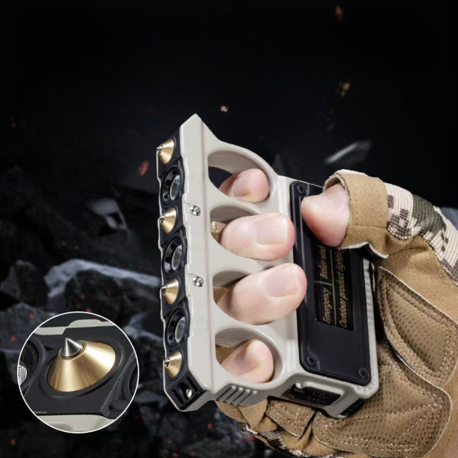 Zinc Alloy Knuckle Duster Flashlight Safety Hammer EDC