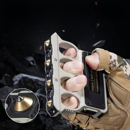 Zinc Alloy Knuckle Duster Flashlight Safety Hammer EDC