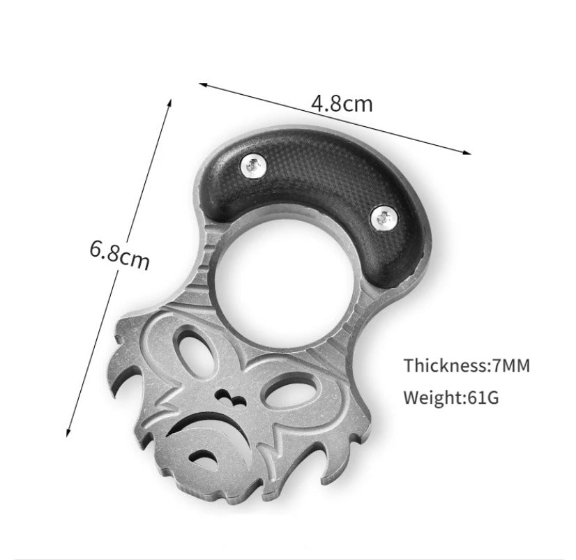 Abridor de garrafas multifuncional de titânio EDC Totem Heavy Finger Tiger