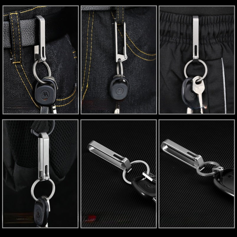 Titanium Anti-Loss Keychain Belt Buckle Long-Lasting Outdoor Hook EDC