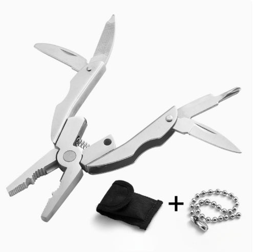 Oval Deformation Folding Mini Multi-Function Pliers Knife Screwdriver