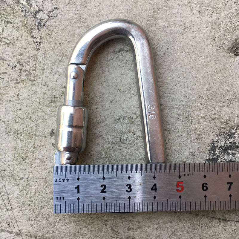 316 Stainless Steel GripLock D-Rig Heavy-Duty Climbing & Haulage Clip