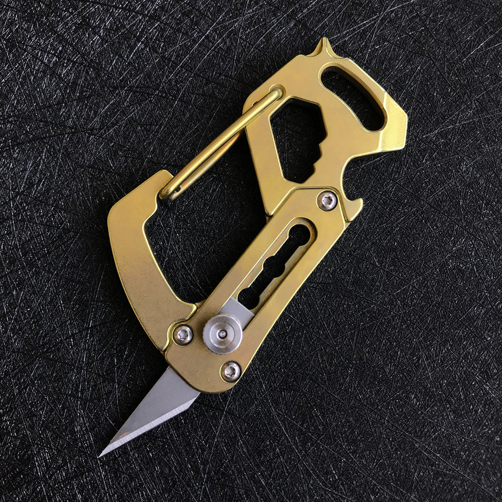 Tacray Multifunctional Titanium Keychain Lanyard EDC with Pocket Knife