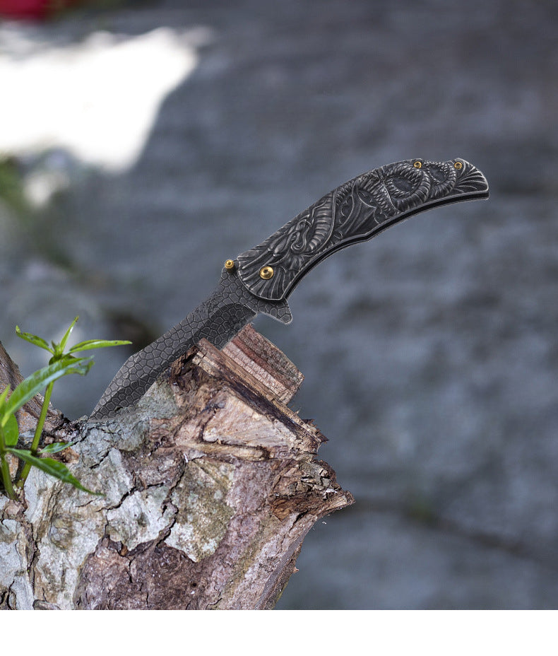 Dark Dragon Stainless Steel Folding Knife Portable Defense EDC