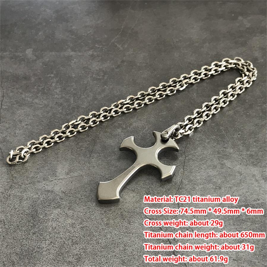 Titanium alloy cross finger tiger necklace men pendant EDC