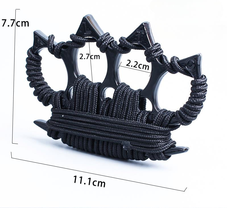 Hard Ride-Umbrella Rope Brass Knuckle Duster Finger Spiked EDC