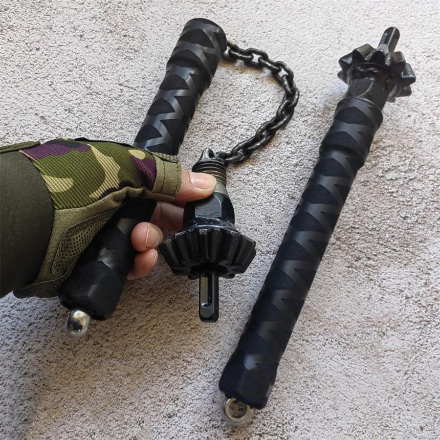 2-in-1 Self-Defense Stick Baton Defense Hammer Martial Arts