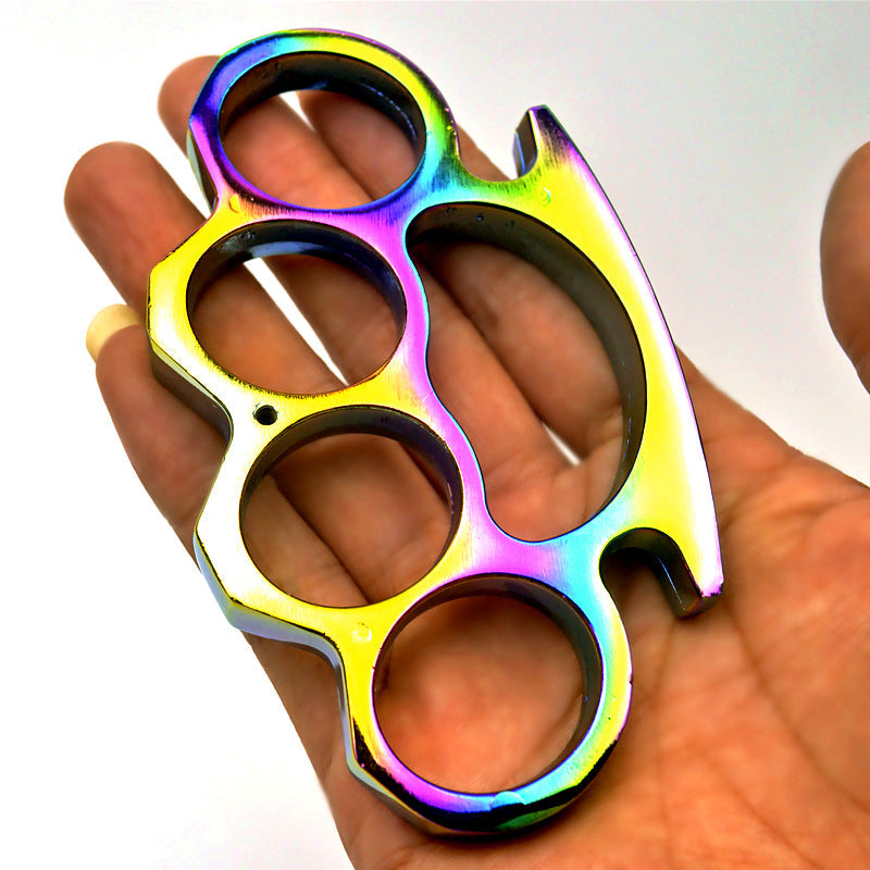 FulColor-brass Knuckle Duster Homens Mulheres Outdoor Defense Tool EDC