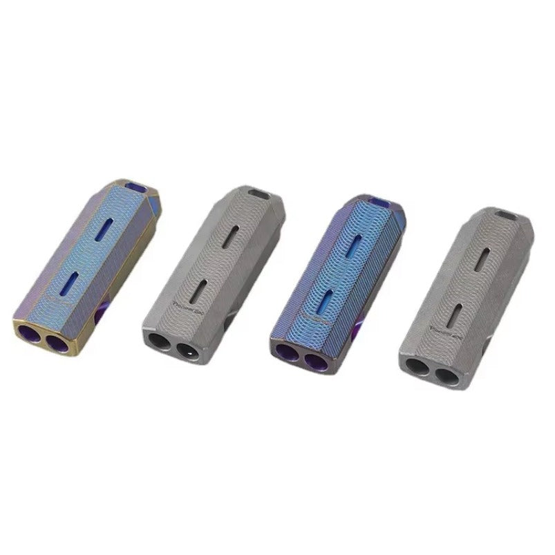 Novo tubo duplo de liga de titânio com apito de áudio alto e som explosivo