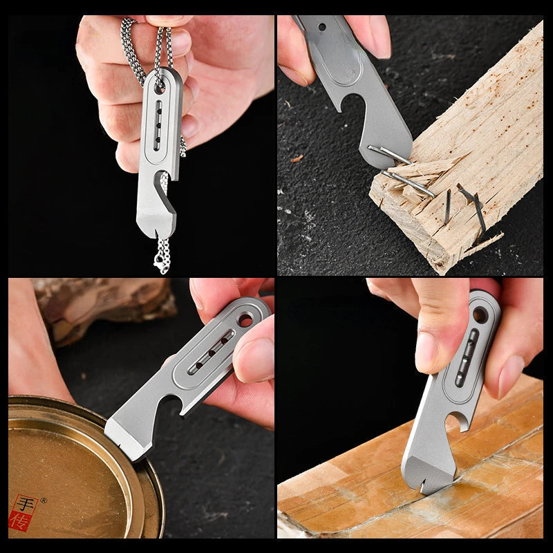 Personalized Colorful Key Charm Multifunctional Titanium Pry Bar
