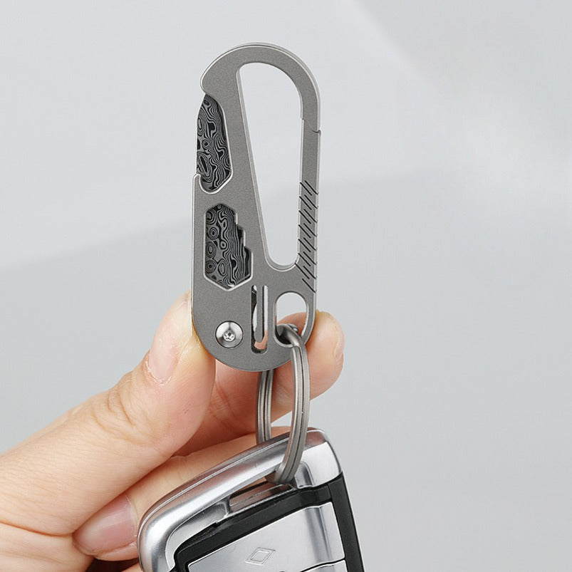 Titanium Mini A Folding Knife Key Ring Type Bottle Opener Wrench EDC
