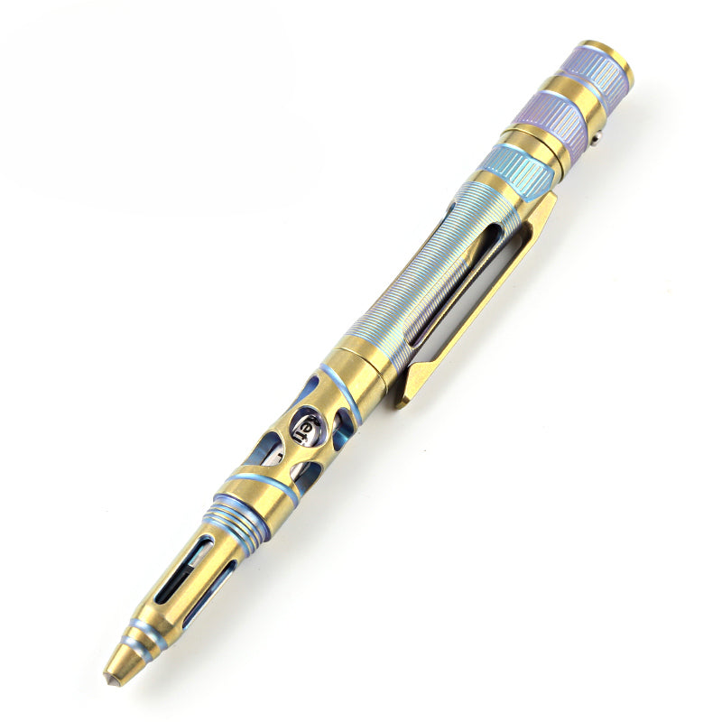 Titanium Alloy Multi-Function Led Tactical Pen Women's Anti-Wolf Artifact