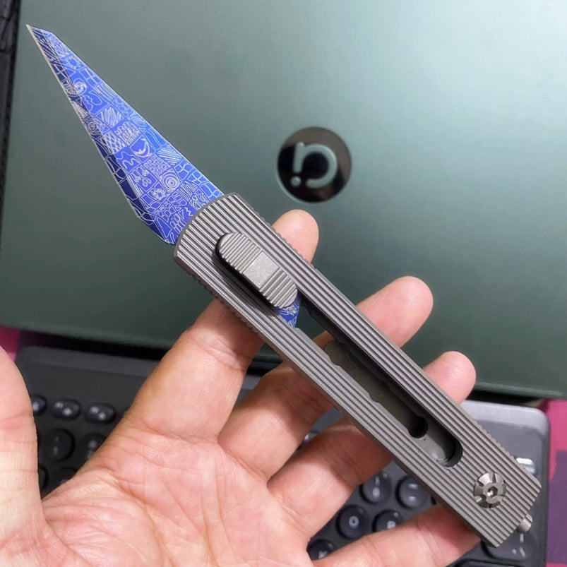Titanium Telescopic Art Knife Tungsten Steel Broken Window EDC