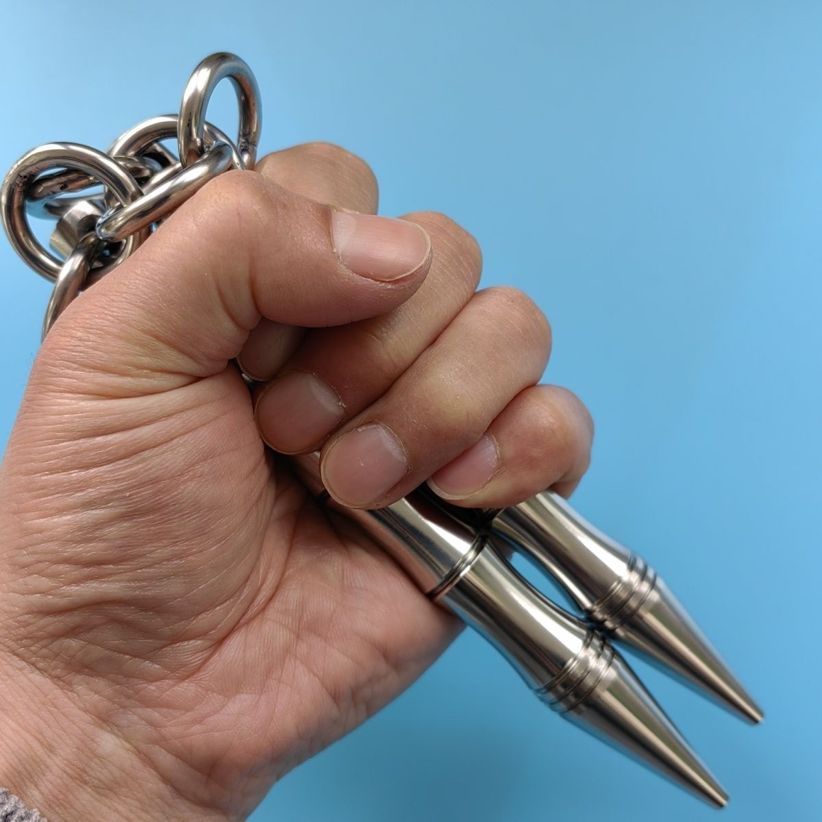Mini Solid Steel Nunchaku Portable Martial Arts Practice Tool