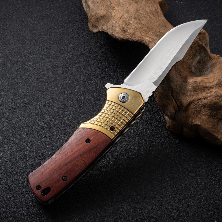 Wilderness Defense Wooden Handle Folding Knife