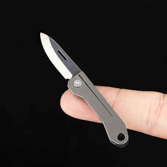 Titanium Portable Mini Folding Knife Keychain EDC
