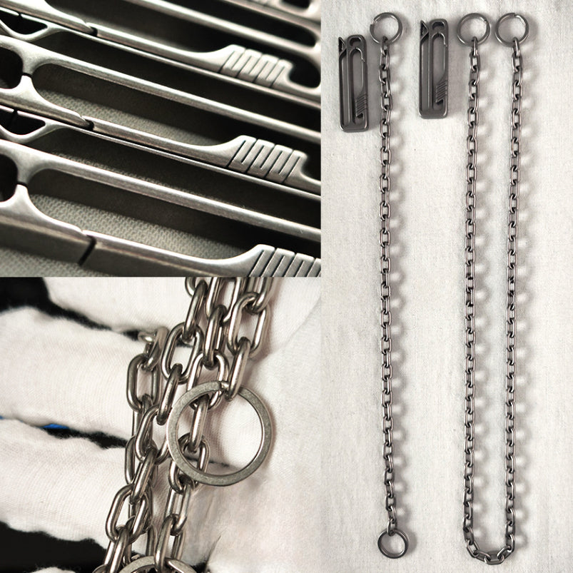 Titanium Wallet Chain Belt Loop Motorcycle Keychain EDC