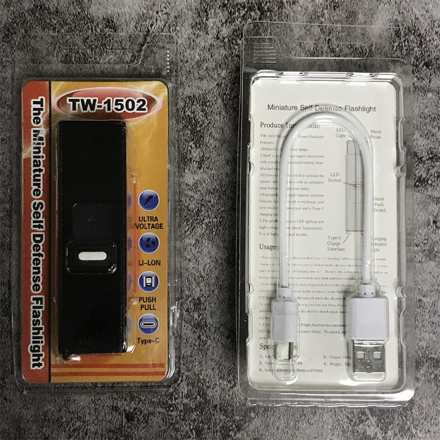 1502 USB Mini Electric Stick Taser Self Defense Stun Gun