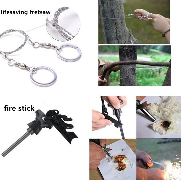 Kit multifunzionale per la sopravvivenza nella natura selvaggia SOS impermeabile EDC Tool