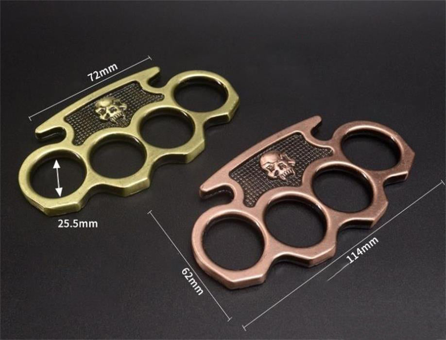 Skull-brass Knuckle Duster Equipamento de proteção Treinamento EDC portátil
