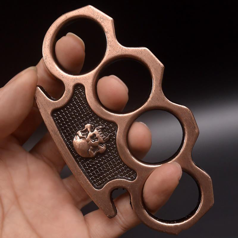 Skull-brass Knuckle Duster Equipamento de proteção Treinamento EDC portátil
