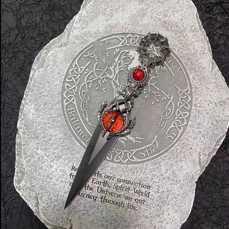 Cat's Eye Gem Retro Warrior Knife