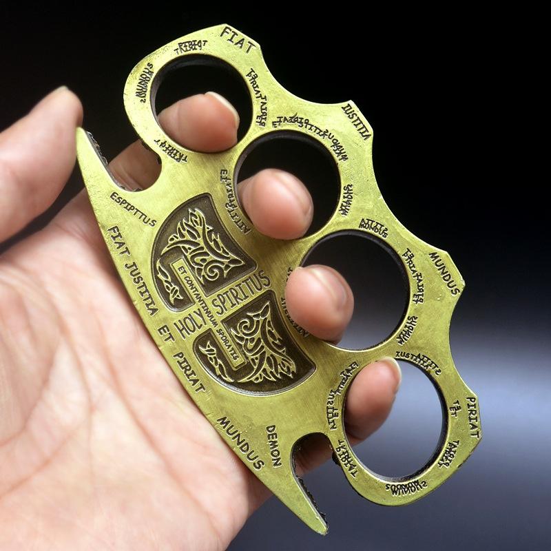 Warrior-Thickened Hard Brass Knuckle Duster Boxing Defense EDC