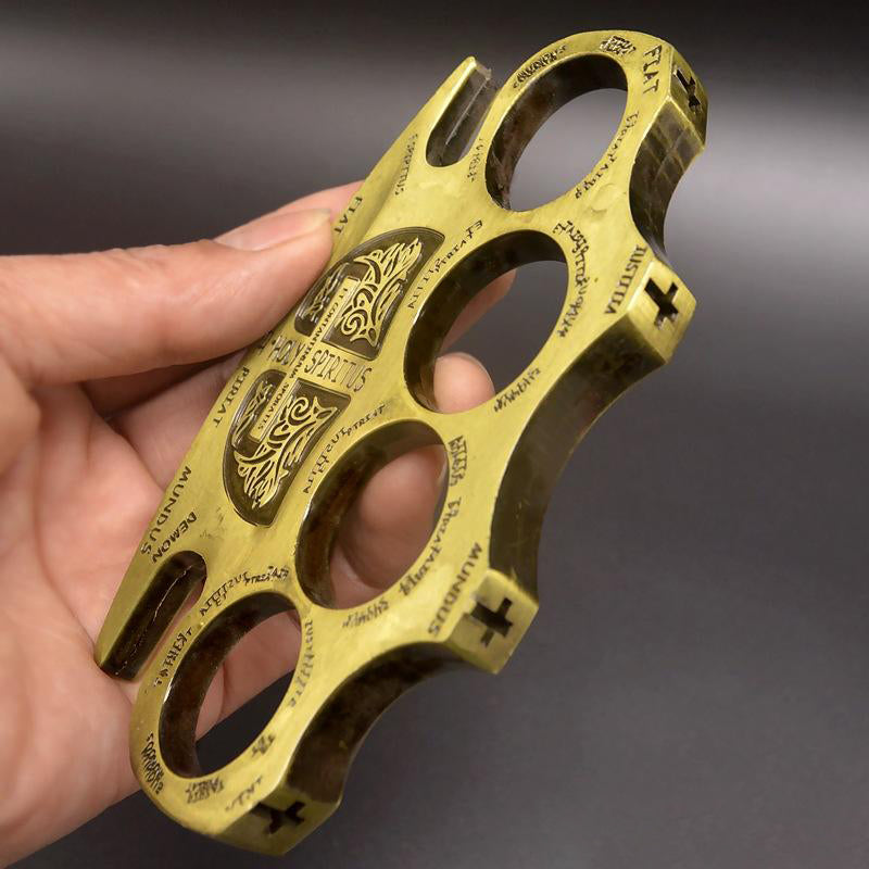 Warrior-Thickened Hard Brass Knuckle Duster Boxing Defense EDC
