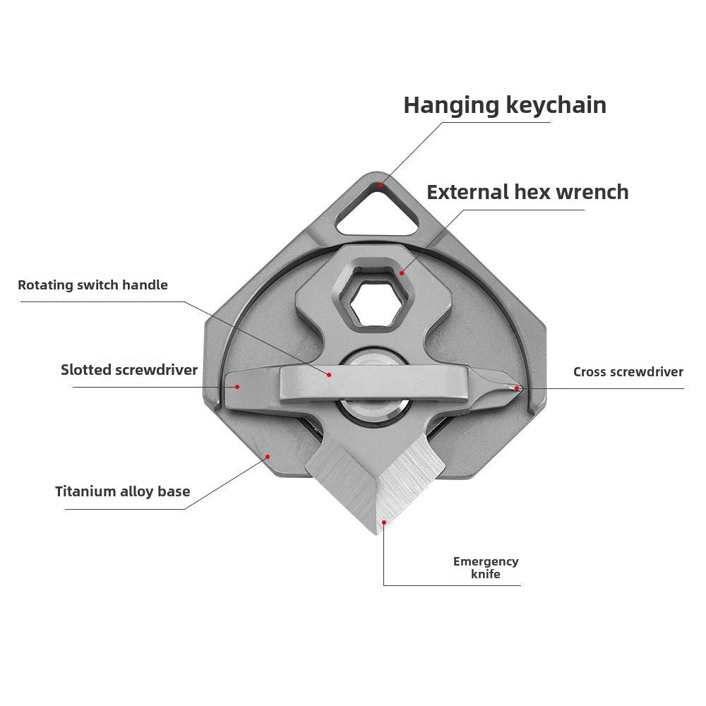 Creative Design Titanium Alloy Mini Multi-function Keychain Knife EDC