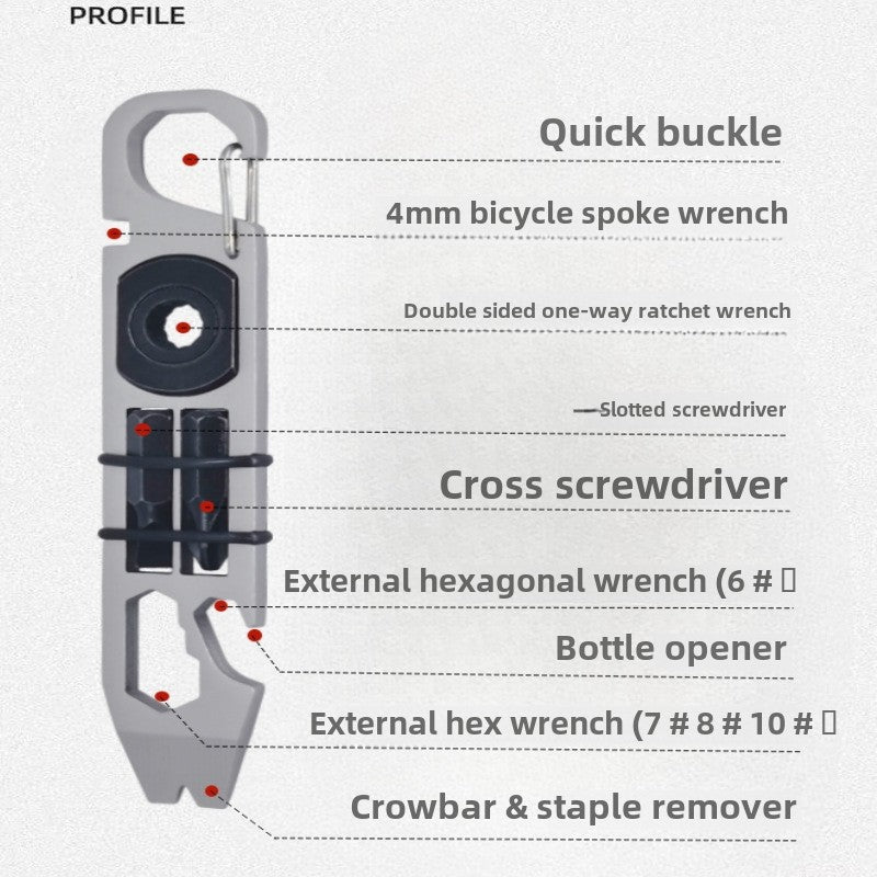 Outdoor Multi-Tool Driver Crowbar Bottle Opener EDC Combo