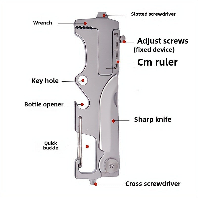 Stainless Steel Multi Tool Mini Knife Beer Opener Keychain Pendant EDC
