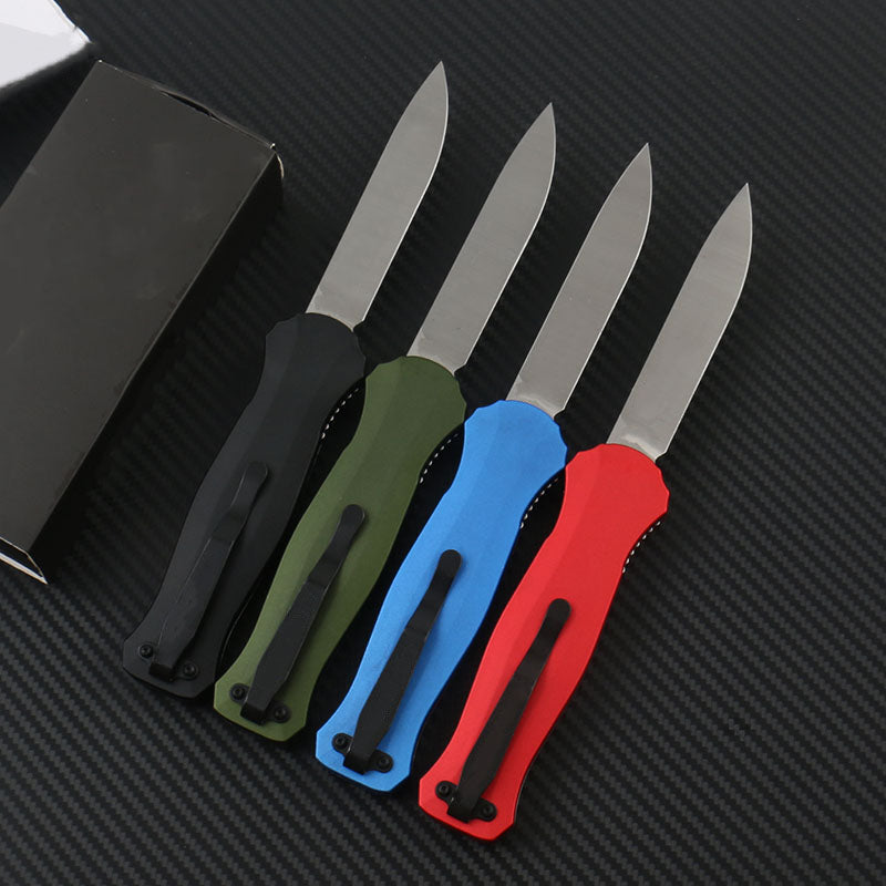 D2 Single Blade Aluminum Handle Knife Grapple Tactical Mini Knives