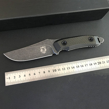 Liome High Quality G10+ Carbon Fiber Handle Straight Knife