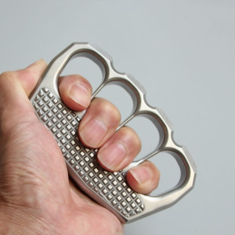 Close-up of non-slip knuckle duster textured grip surface