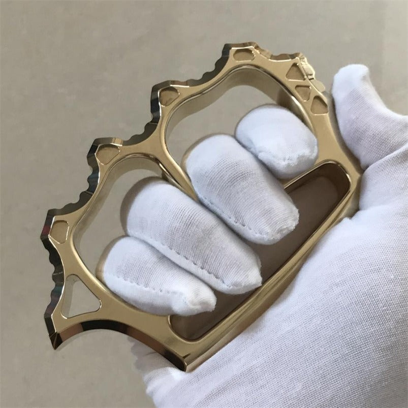 Top view of two finger brass knuckle duster oversized holes